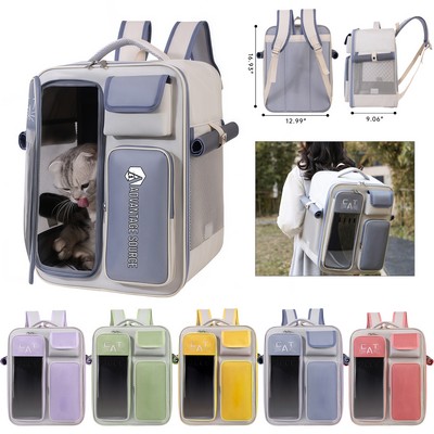 Oxford Cloth Pet Backpack Carrier With Breathable Mesh