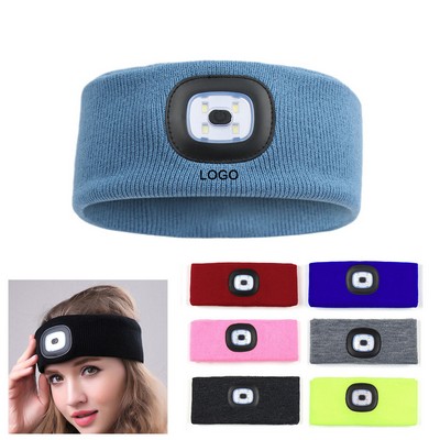 Sports Headband with Rechargeable LED Light