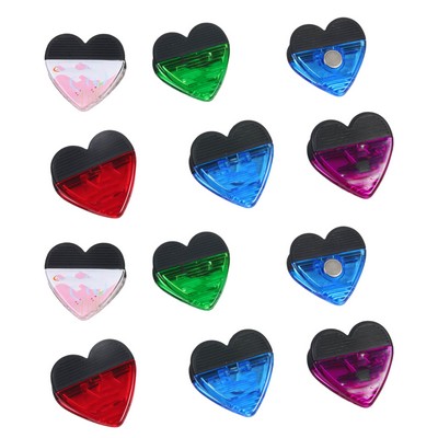 Plastic Heart-Shaped Magnetic Fridge Memo Clip