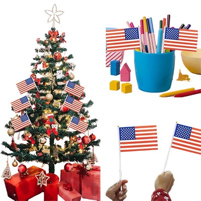 Custom 4"x 6" Hand Held Waving Patriotic Parade Flag