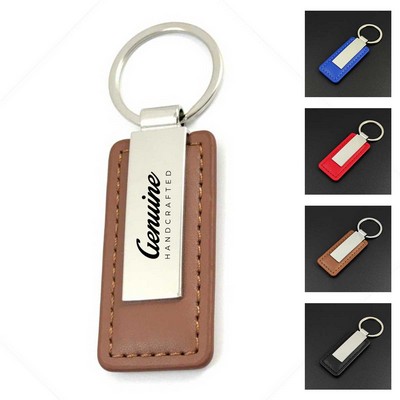 Leatherette Metal Keychain