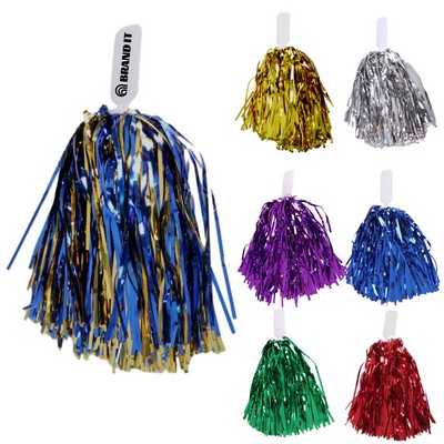 12" Cheerleading Poms W/Plastic Handle