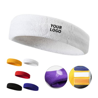 Terry Sweat Control Athletic Headband Embroidery Area
