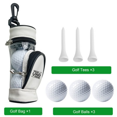 PU Golf Ball Bag Gift Set