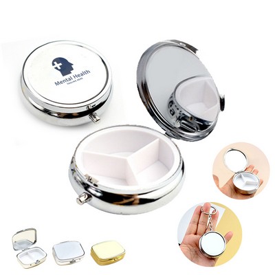 Portable Metal Pill Box Keychain