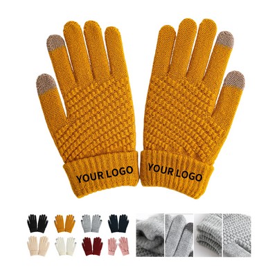 Winter Fleece Touch Screen Gloves With Chenille Material