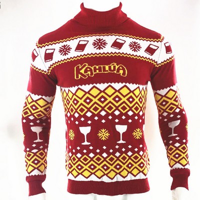 Personalized Festive Turtleneck Ugly Christmas Sweater