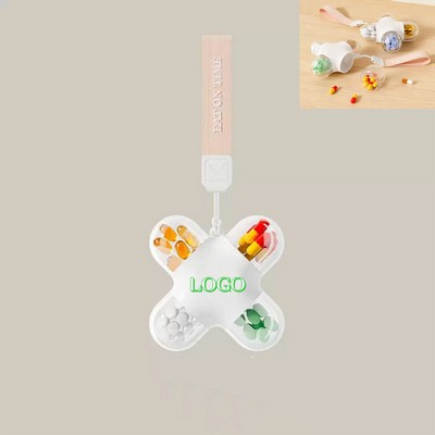 Moisture-proof Four Compartment Capsule Pill Box Dispenser