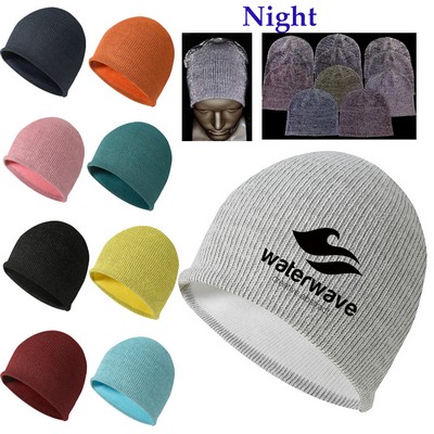 High Visibility Night Knitted Beanie