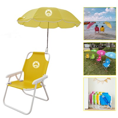 Folding Beach Chair With Sunshade Umbrella
