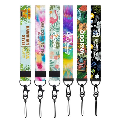 Polyester Wrist Strap Keychain With Metal Lobster Claw