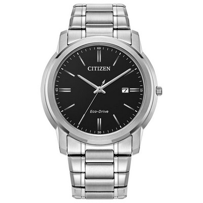 Citizen Watch® Men's Corporate Exclusive Eco-Drive Silver-tone Bracelet Watch, Black Dial