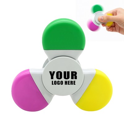 3 Color Fidget Spinner Highlighter Pen