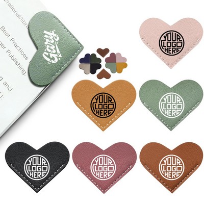 Heart Shape Pu Leather Bookmark Page Corner