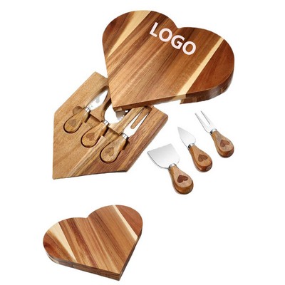 Personalised Heart Shaped Cheese Board Set
