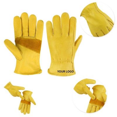 Top Grain Leather Work Gloves Ab Bc Grade 9.9" X 5"