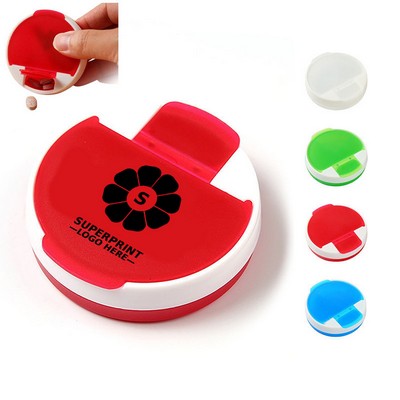 Round Pill Organizer Compact Medication Case