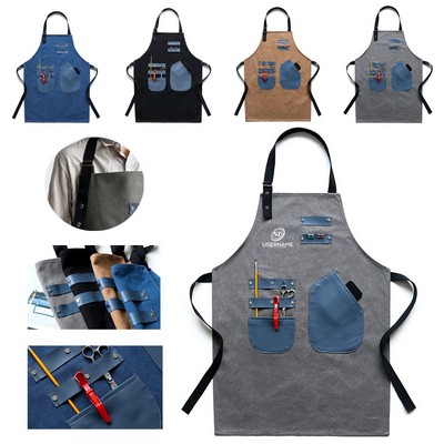 Unisex Waterproof Canvas Work Apron Carpenter Apron