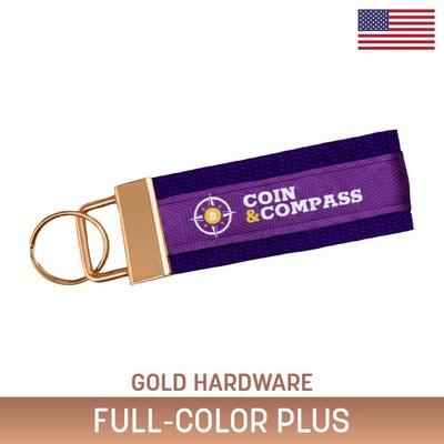 3" Sublimated Key Strap w/ Gold-Colored Hardware
