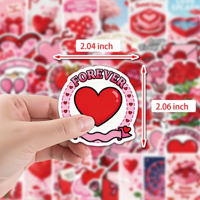 50 PCS Valentines Heart Stickers