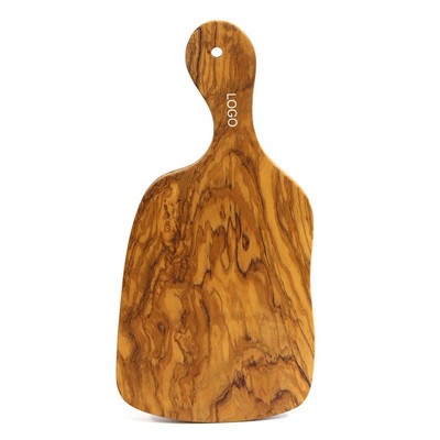 Authentic Italian Olive Wood Cutting Board Solid Whole Wood Steak Board Thick Reversible Chopping
