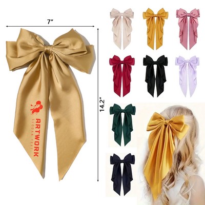 Large Hair Ribbon Bow Barrette
