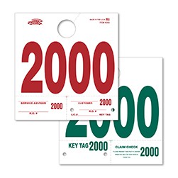 2000-2999 Heavy Stock Side Padded Dispatch Number Tag