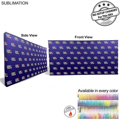 15' Straight Wall Full Height Tension Fabric Pop-up Display Kit with Wrap End Caps