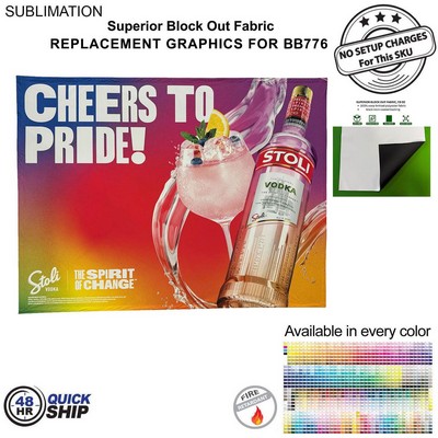 48Hr Quick Ship - Replacement Graphics for 10' Straight Wall with Velcro on the back