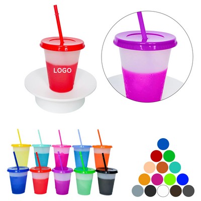 Color Changing Cup With Lid And Straw