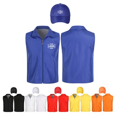 2PCS Unisex Volunteer Vest And Hats