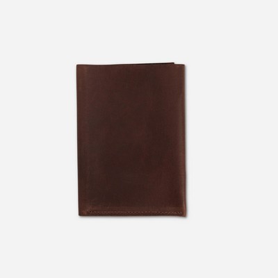 Addis Dark Brown Leather Passport Wallet