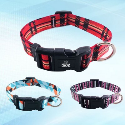 5/8-Inch Wide by 12-Inch Long Adjustable Pet Collar with Buckle Release and Sublimation for Comfort