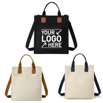 Structured Crossbody Canvas Shoulder Bag