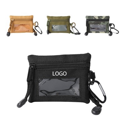 Mini Canvas ID Pouch with Carabiner