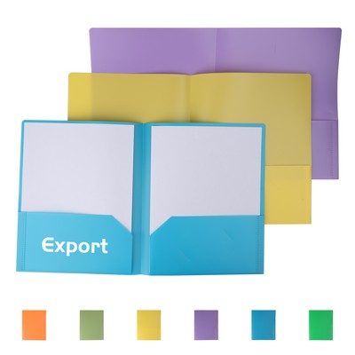11.4"x9.3" Plastic Double Pocket Folder
