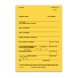 File Right™ Vehicle Deal Labels (AA-168 P/A)