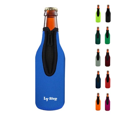 11 Oz Neoprene Zipper Beer Bottle Cooler