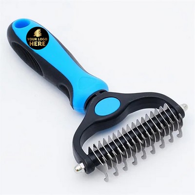 Dual-Sided Pet Deshedding & Dematting Brush