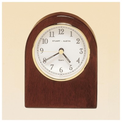 Rosewood Piano Finish Desk Clock w/ Plate - CLK67