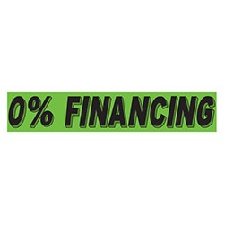 "0% FINANCING" Green/Black Rectangle Slogan Vinyl Sticker