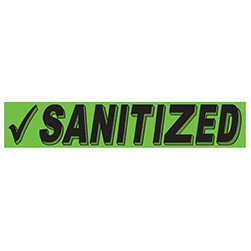 "SANITIZED" Green/Black Rectangle Slogan Vinyl Sticker