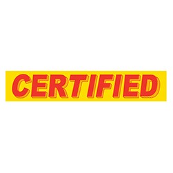 "CERTIFIED" Red/Yellow Rectangle Slogan Vinyl Sticker