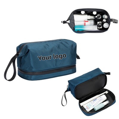 Kingsons Lightweight Toiletry Bag with Waterproof Bottom, Double-Zipper Travel Wash Bag