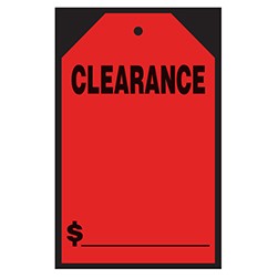 Red CLEARANCE Hang Tag Vinyl Sticker