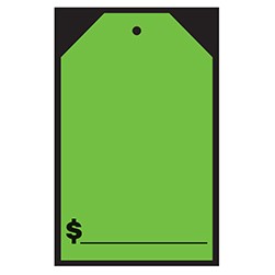 Green $ Amount Hang Tag Vinyl Sticker