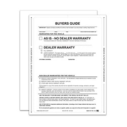 PEEL n SEAL™ English Exterior No Lines As-Is Buyers Guide Window Sticker