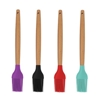 Silicone Kitchen Brush with Wooden Handle, Optional Cooking Utensil Set