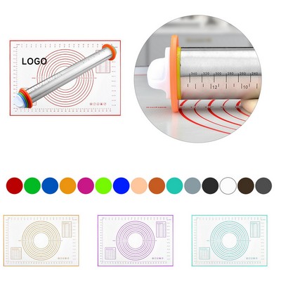 Rolling Pin with Adjustable Thickness Rings for Baking