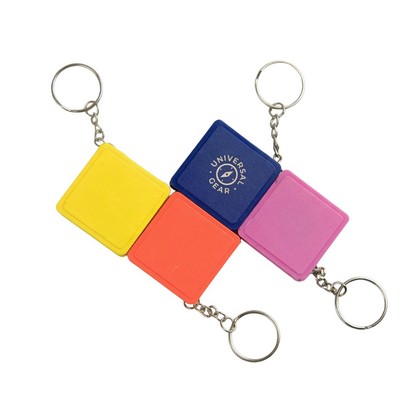 Square Mini Tape Measure Keychain